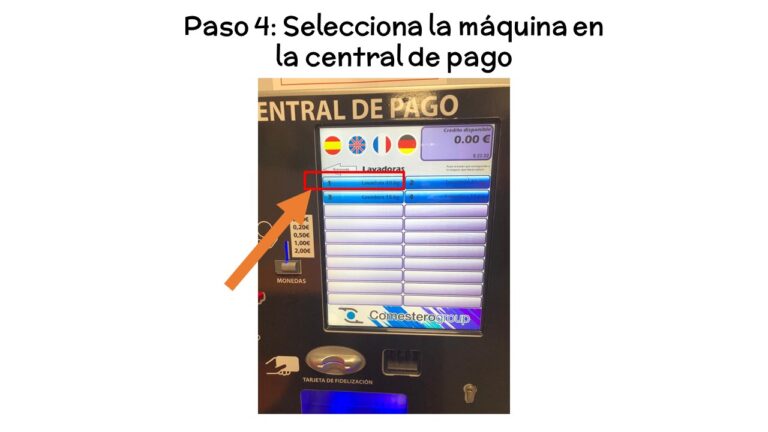 Paso 4 selecciona número de máquina